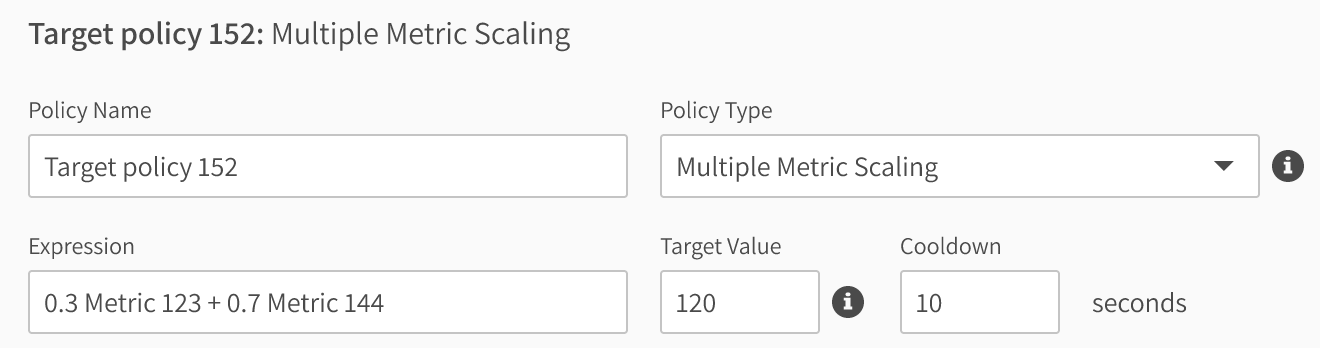 Add Policy form in Elastigroup Target Scaling Policies